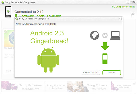 SonyEricssonXperiaX10toreceiveAndroid2.3Gingerbreadupdate